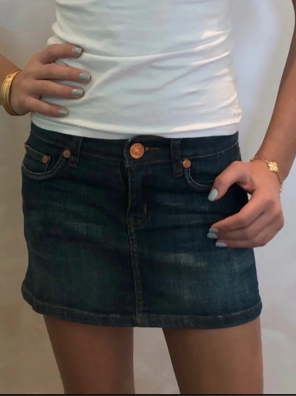 Girls Jean Mini Skirt
